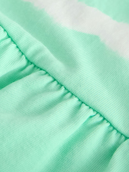 Mint Green Tie-Dye Twist Back Summer Dress (3-16yrs) image 9