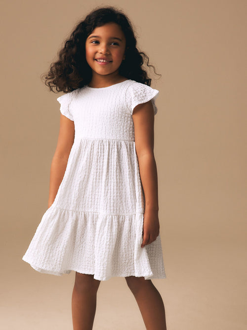 Dsiney Kidz - White Angel Sleeve Crinkle Dress (3-16yrs) image 1
