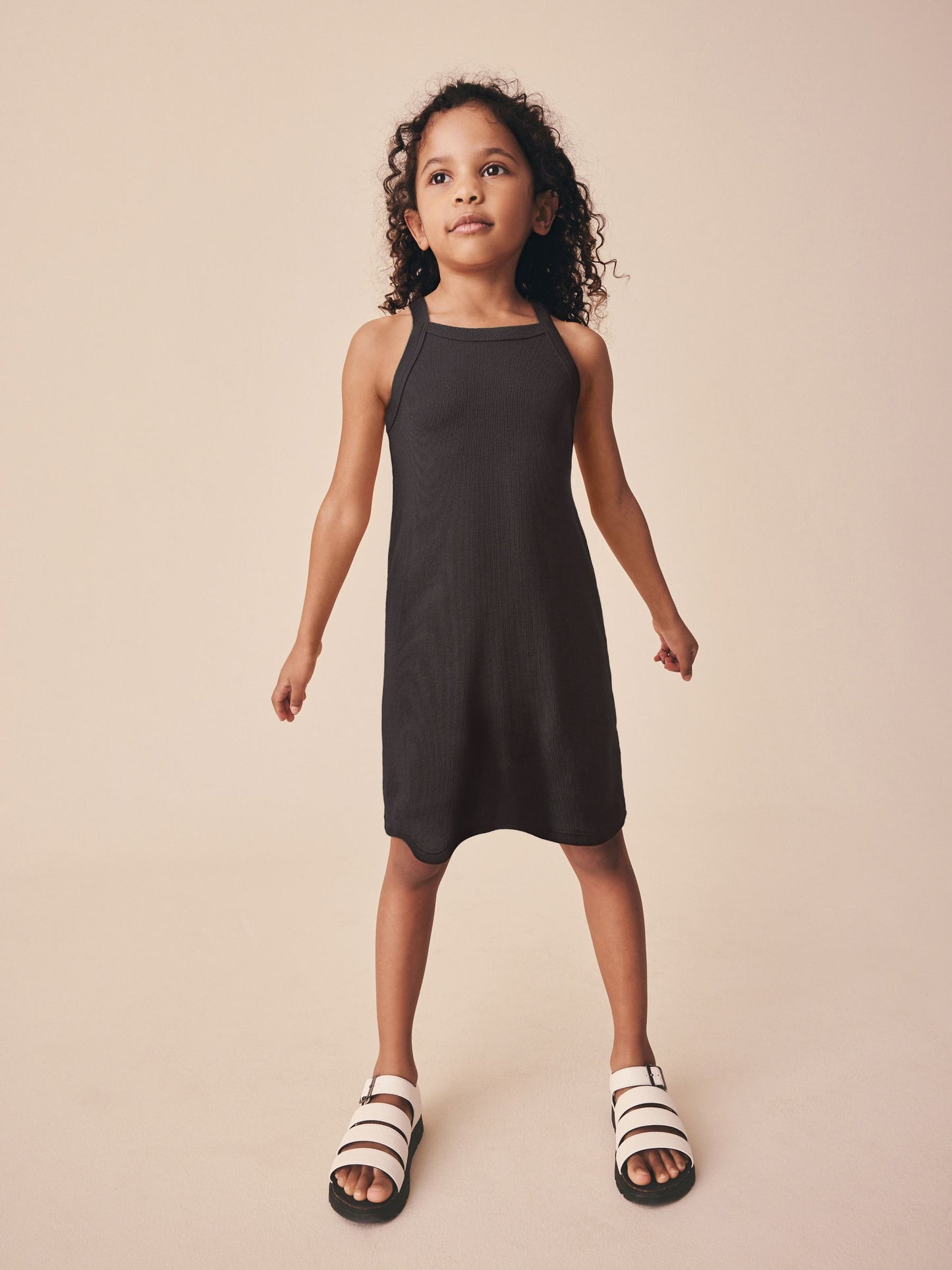 Black Rib Racer Dress (3-16yrs) image 2