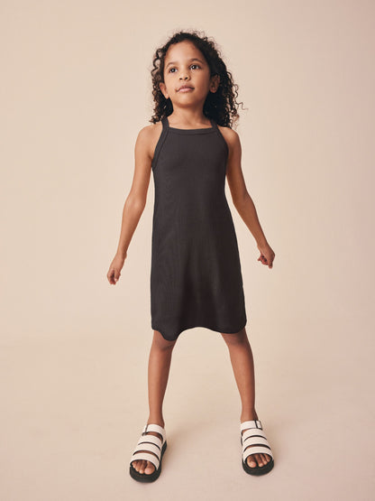 Black Rib Racer Dress (3-16yrs) image 2