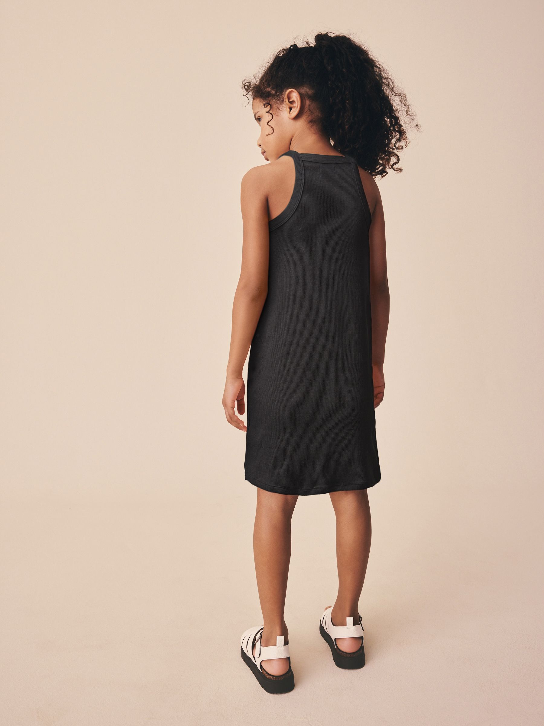 Black Rib Racer Dress (3-16yrs) image 3