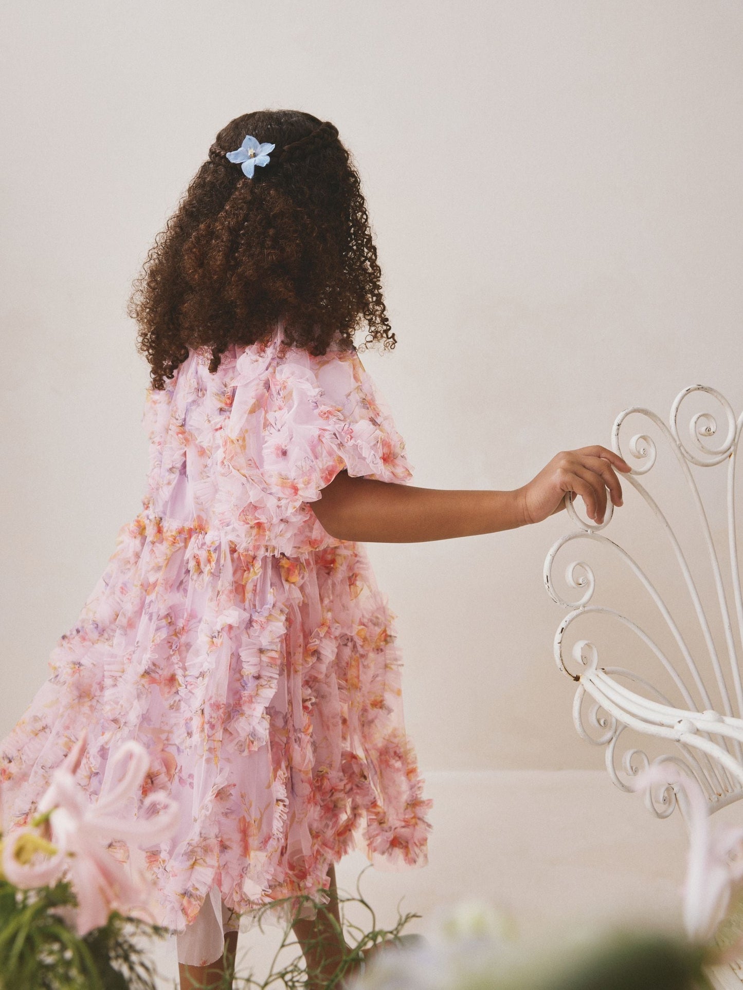 Lilac Purple Floral 3D Ruffle Mesh Occasion Dress (3-16yrs) image 3