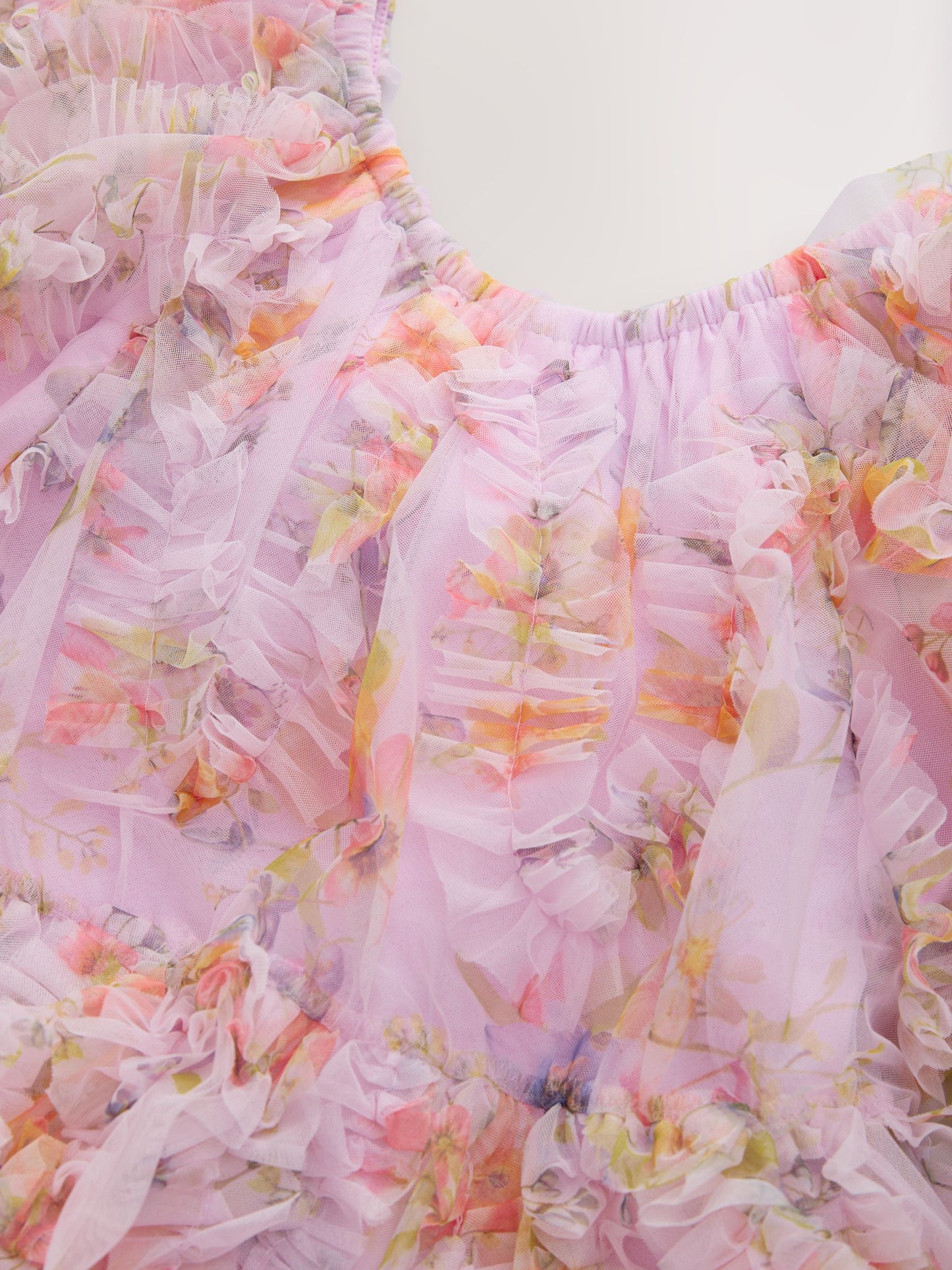 Lilac Purple Floral 3D Ruffle Mesh Occasion Dress (3-16yrs) image 7