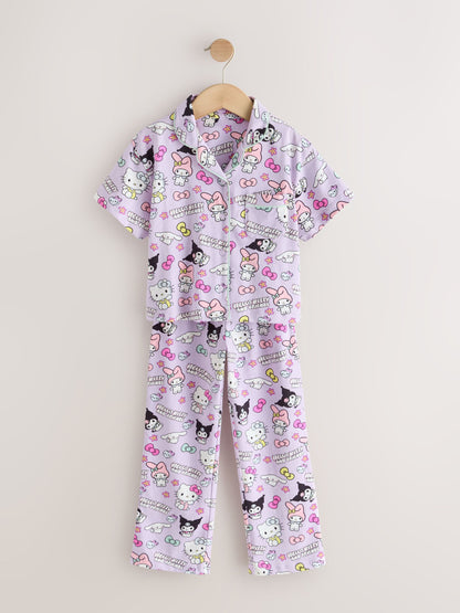 Lilac Purple Hello Kitty Button Through Pyjamas (3-16yrs) - image 1