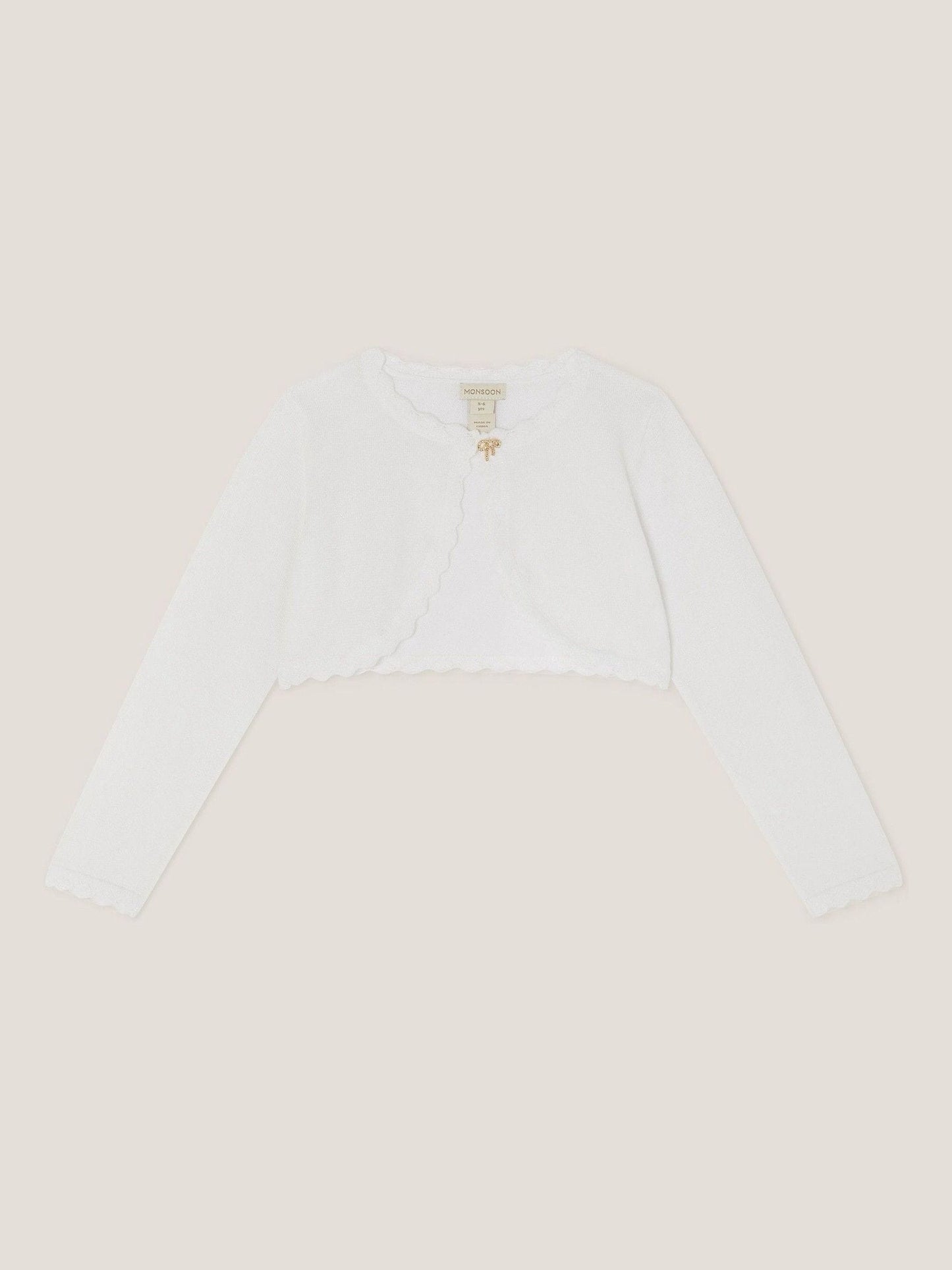 Dsiney Kidz - Monsoon Ivory Maeve Bow Button Cardigan image 1