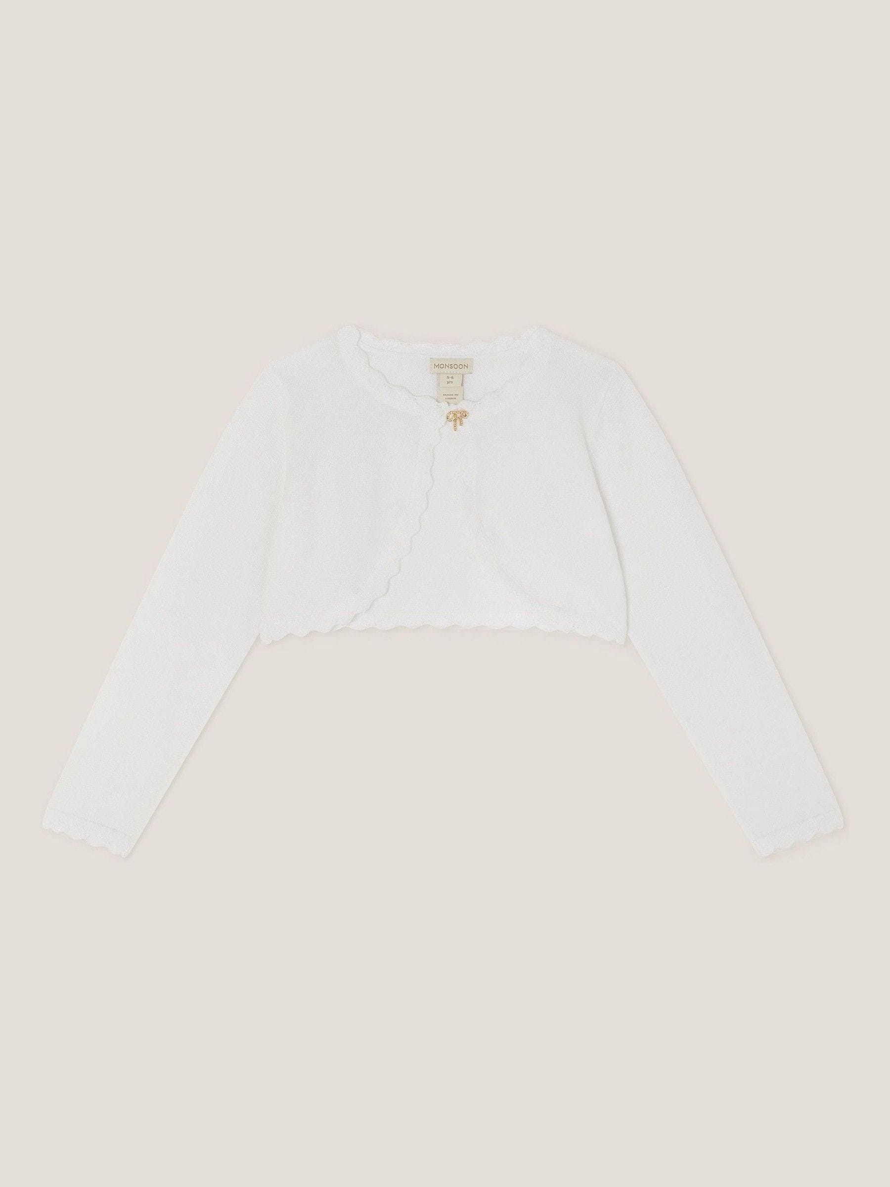 Dsiney Kidz - Monsoon Ivory Maeve Bow Button Cardigan image 1