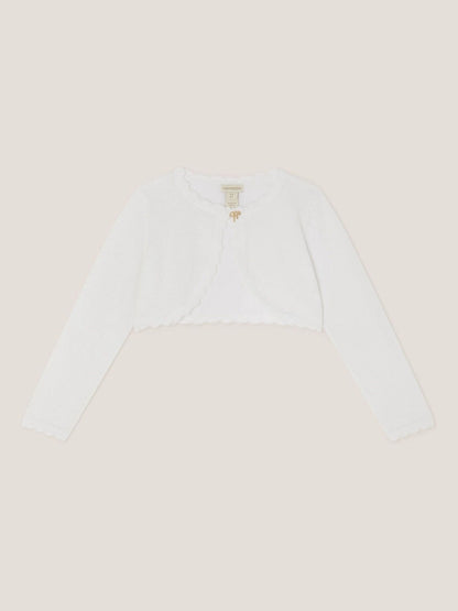 Dsiney Kidz - Monsoon Ivory Maeve Bow Button Cardigan image 1