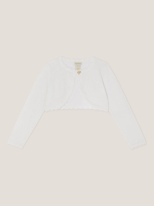 Dsiney Kidz - Monsoon Ivory Maeve Bow Button Cardigan image 1