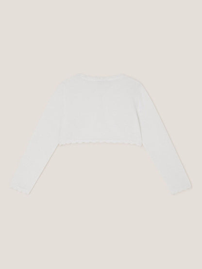 Dsiney Kidz - Monsoon Ivory Maeve Bow Button Cardigan image 2