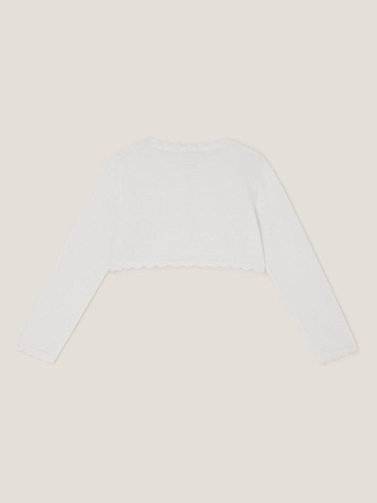 Dsiney Kidz - Monsoon Ivory Maeve Bow Button Cardigan image 2