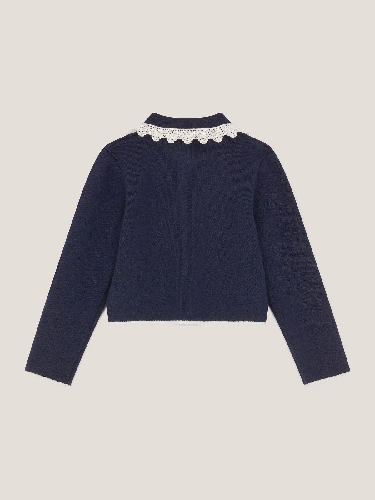 Monsoon Blue Crochet Collar Cardigan - image 3