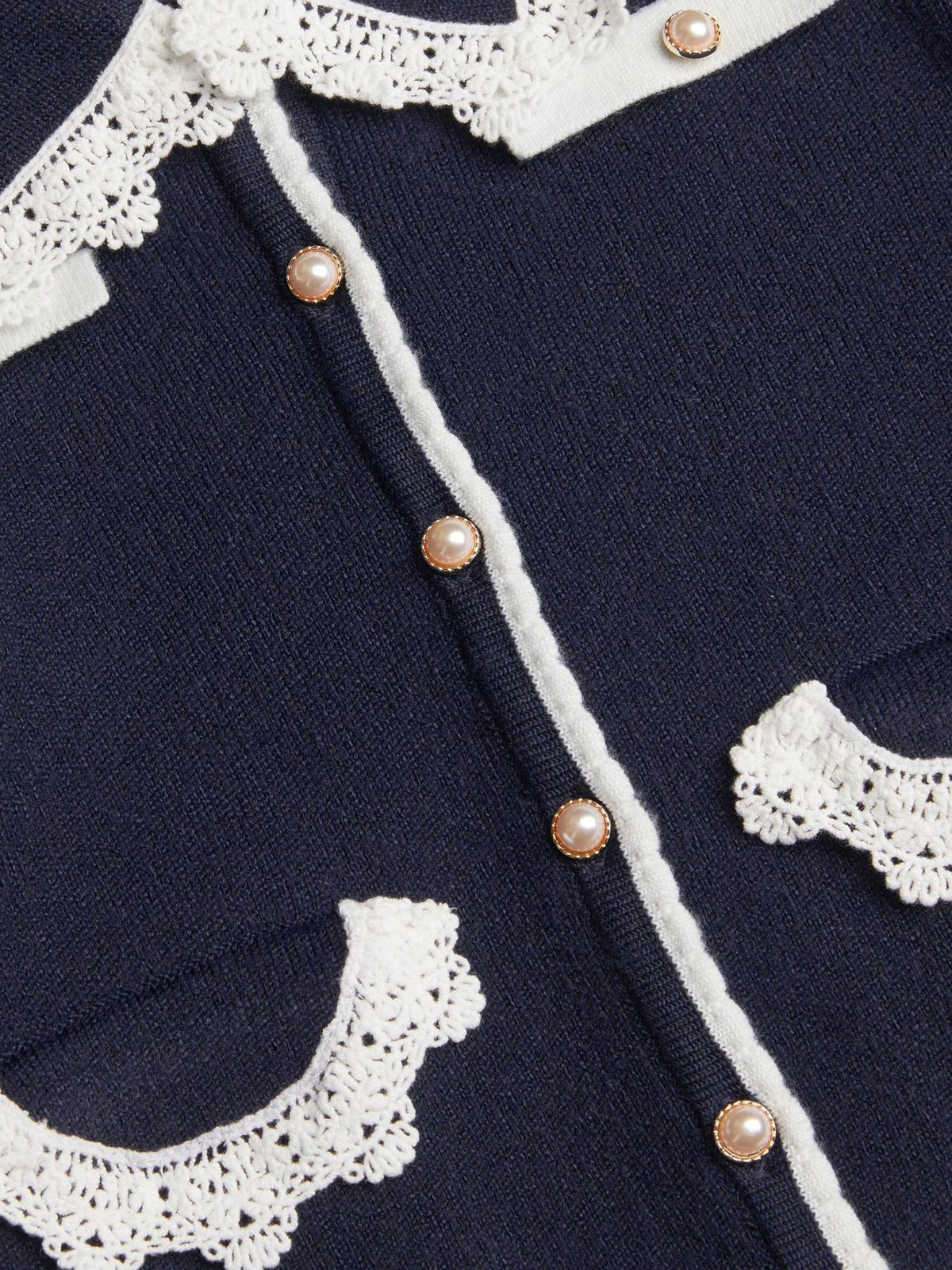 Monsoon Blue Crochet Collar Cardigan - image 4