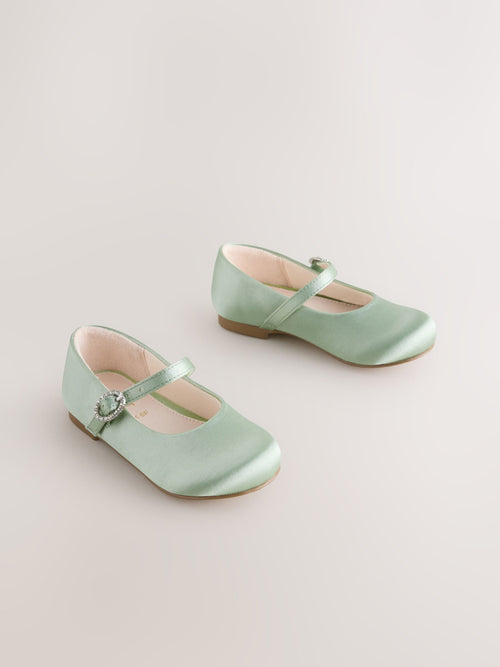 Green Standard Fit (F) Flower Girl Occasion Mary Jane Shoes image 1