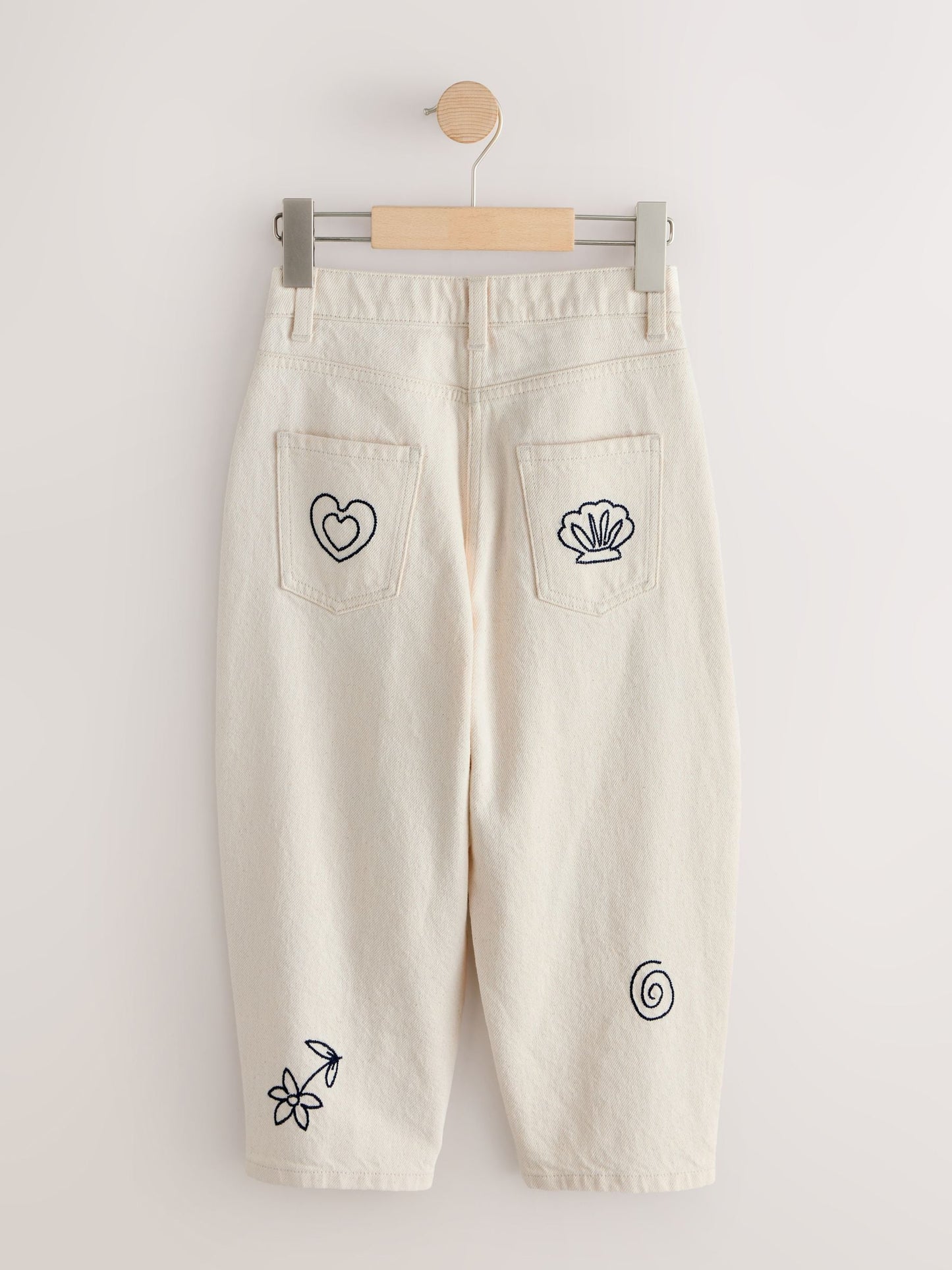 Dsiney Kidz - Ecru Embroidery Barrel Leg Jeans (3-16yrs) image 6