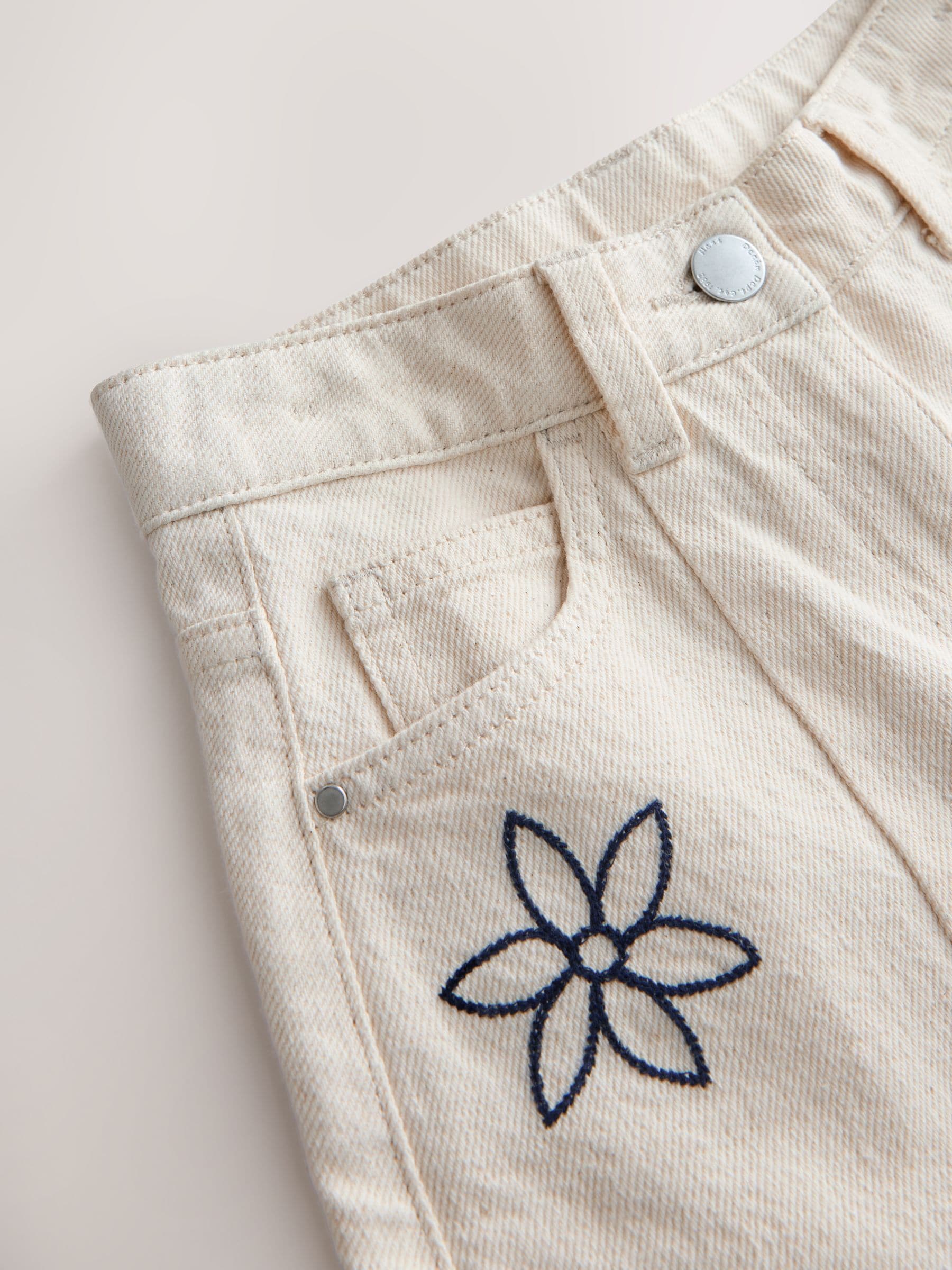 Dsiney Kidz - Ecru Embroidery Barrel Leg Jeans (3-16yrs) image 7