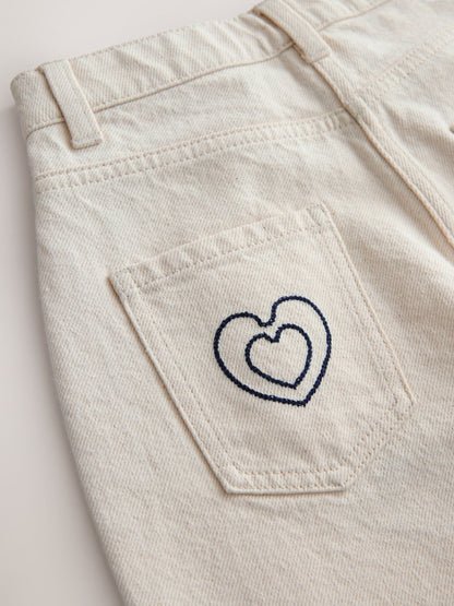 Dsiney Kidz - Ecru Embroidery Barrel Leg Jeans (3-16yrs) image 8