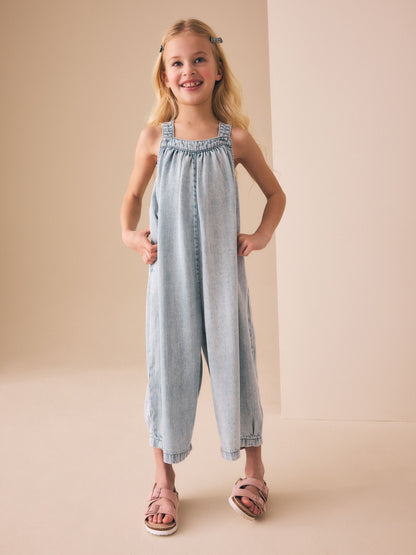 Dsiney Kidz - Blue Denim Barrel Leg Jumpsuit (3-16yrs) image 1