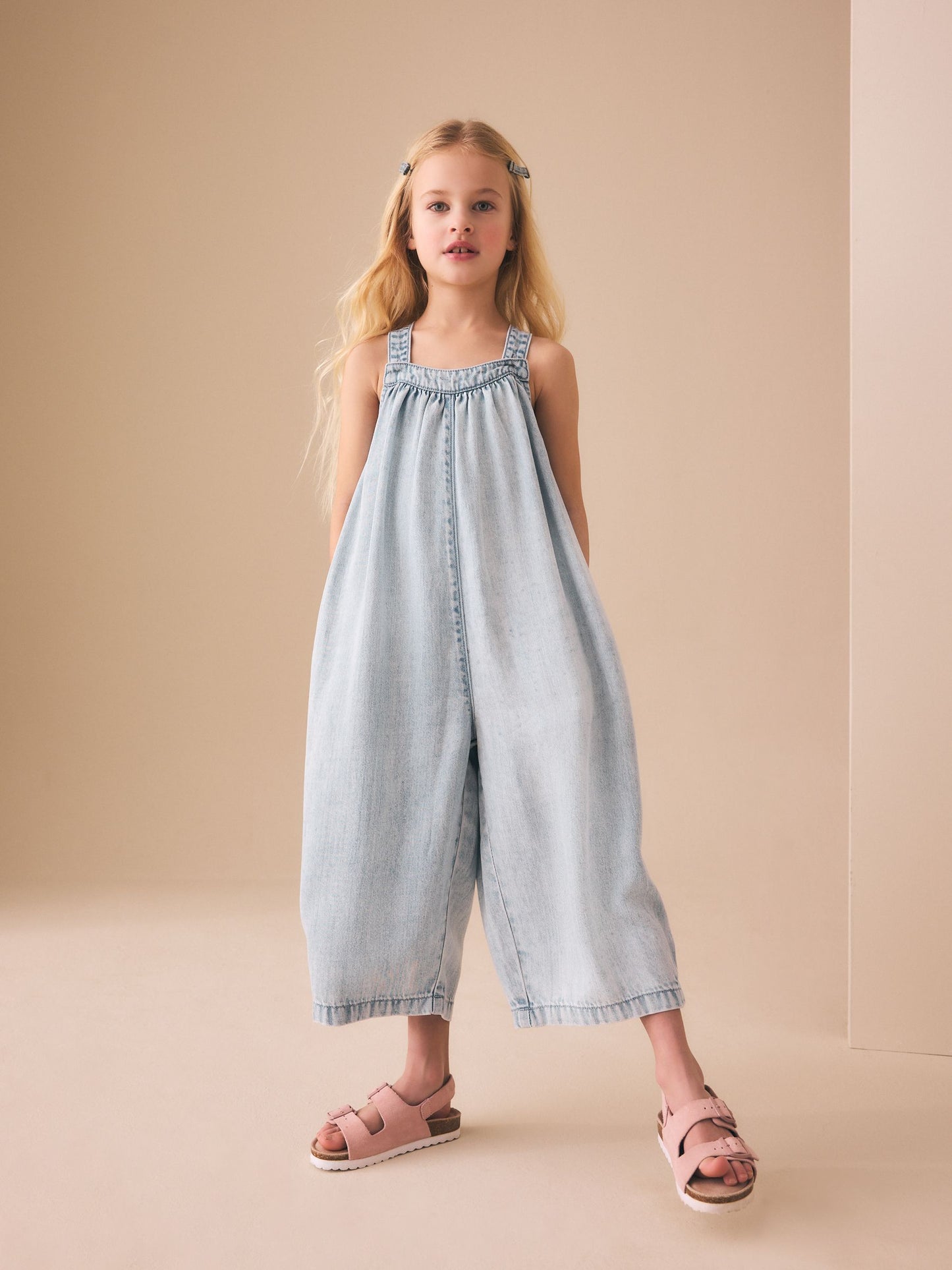 Dsiney Kidz - Blue Denim Barrel Leg Jumpsuit (3-16yrs) image 2
