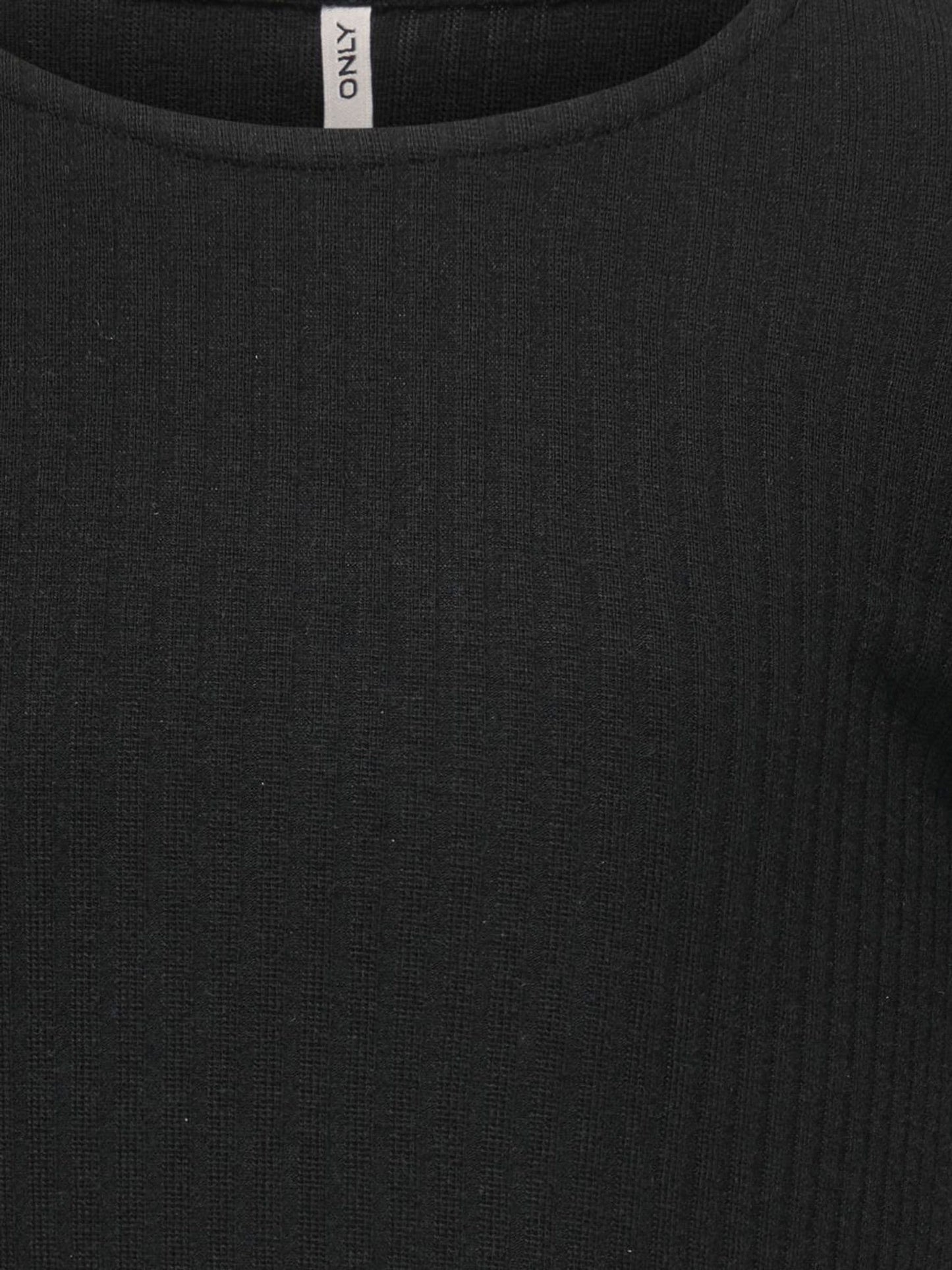 Dsiney Kidz - ONLY KIDS Black Long Sleeve Ribbed T-Shirt With Lettuce Edge image 4
