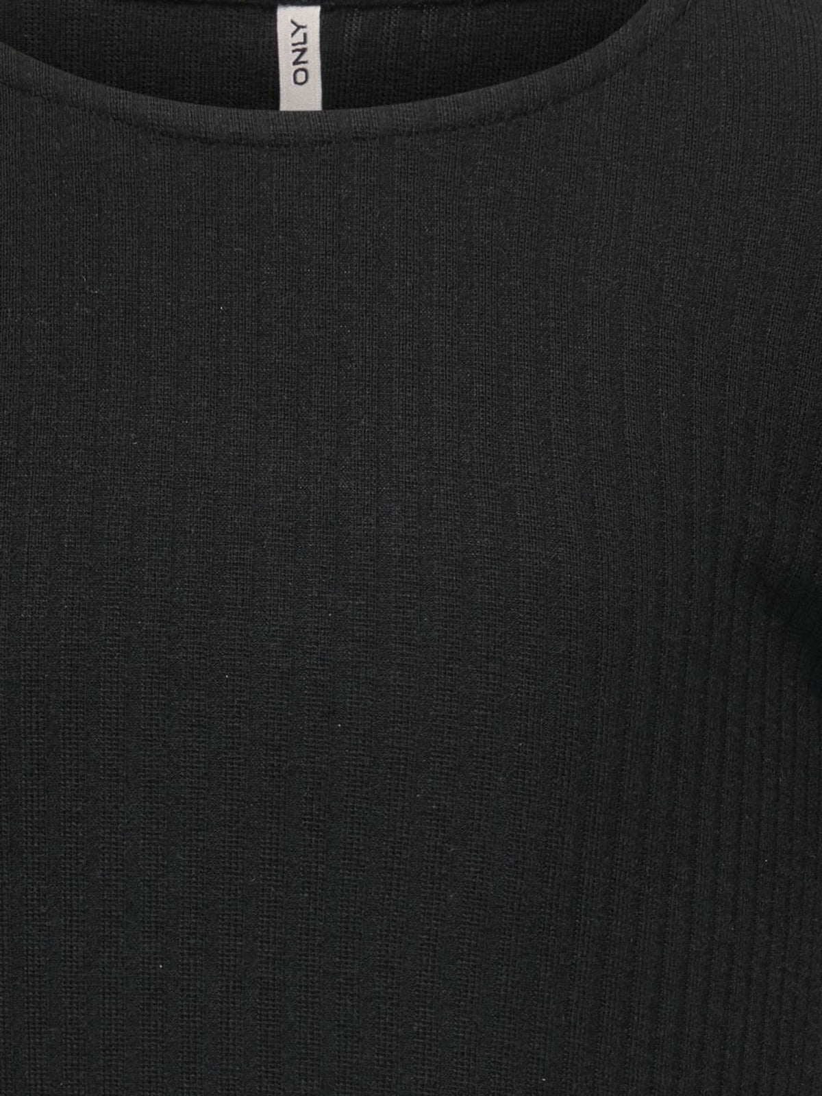 Dsiney Kidz - ONLY KIDS Black Long Sleeve Ribbed T-Shirt With Lettuce Edge image 4