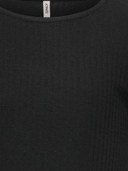 Dsiney Kidz - ONLY KIDS Black Long Sleeve Ribbed T-Shirt With Lettuce Edge image 4