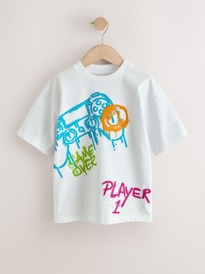 Dsiney Kidz - White Controller Short Sleeve Graphic T-Shirt (3-16yrs) image 1