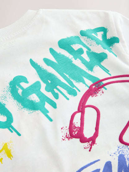 Dsiney Kidz - White Controller Short Sleeve Graphic T-Shirt (3-16yrs) image 4