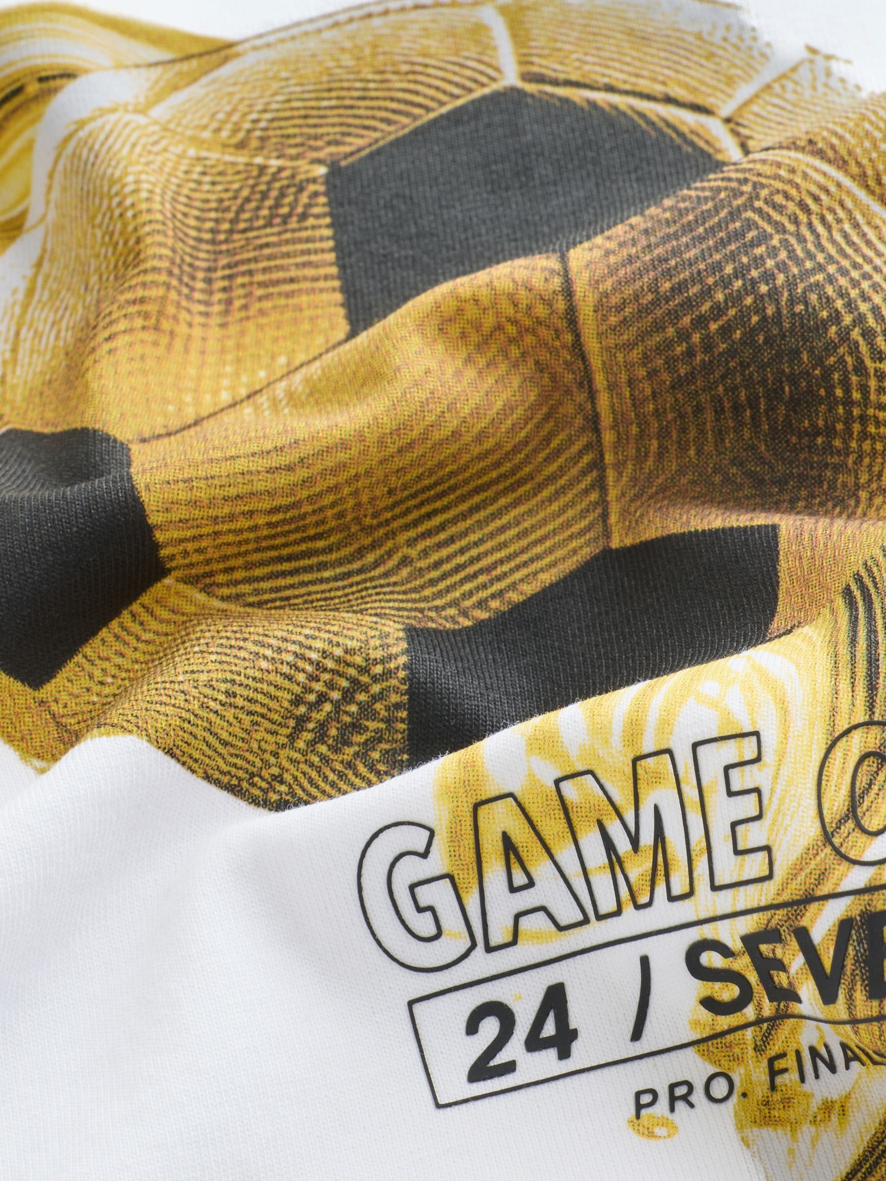 Dsiney Kidz - White/Gold Short Sleeve Graphic Football T-Shirt (3-16yrs) image 3