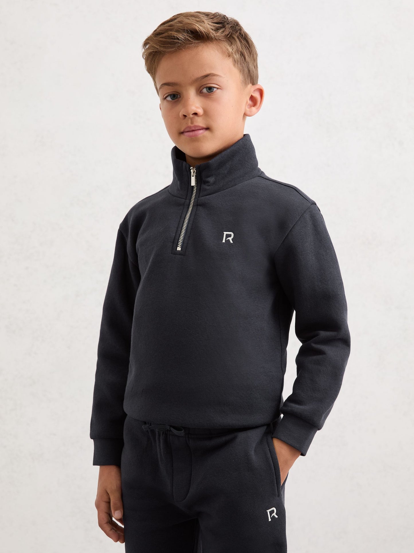 Reiss Navy Sulley 3-9 yrs Half-Zip Logo Tracksuit Set image 3