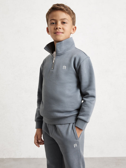 Reiss Airforce Blue Sulley 3-9 yrs Half-Zip Logo Tracksuit Set image 1