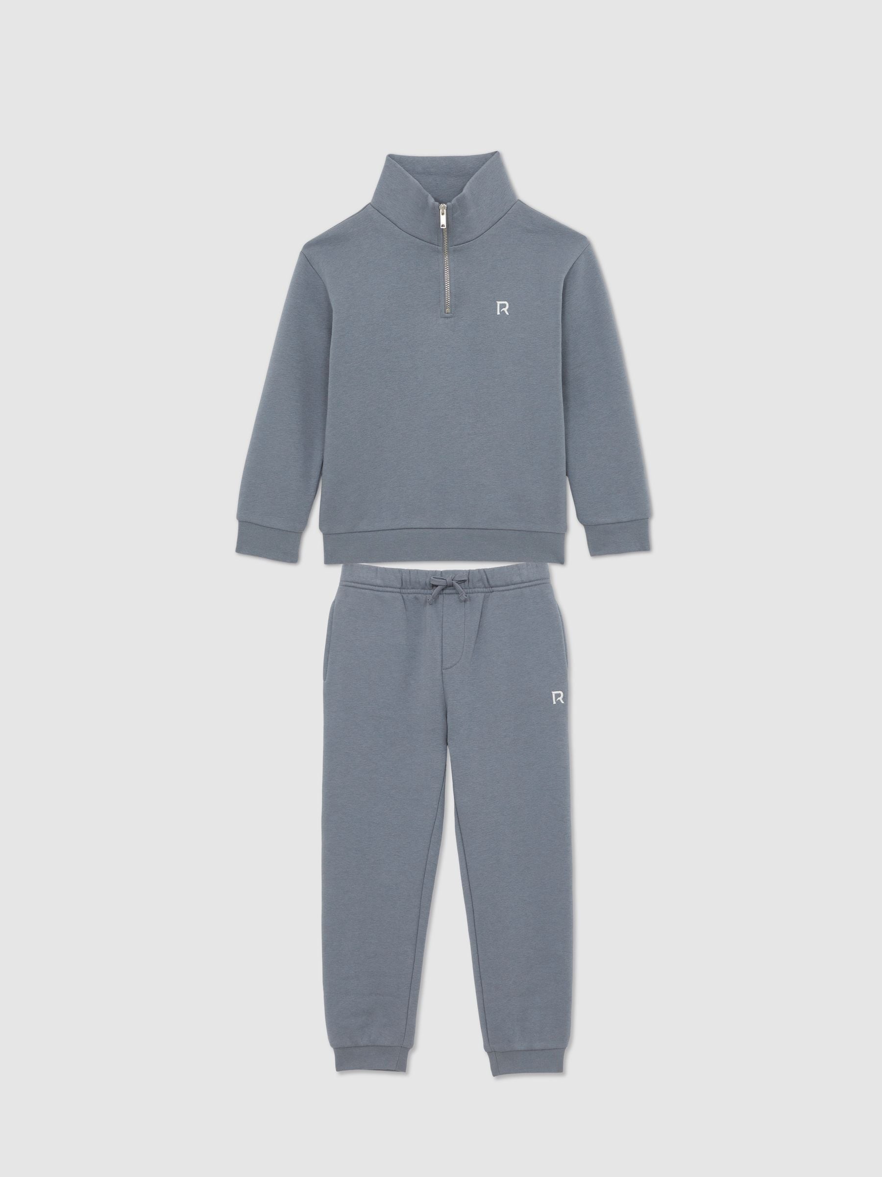 Reiss Airforce Blue Sulley 3-9 yrs Half-Zip Logo Tracksuit Set image 2