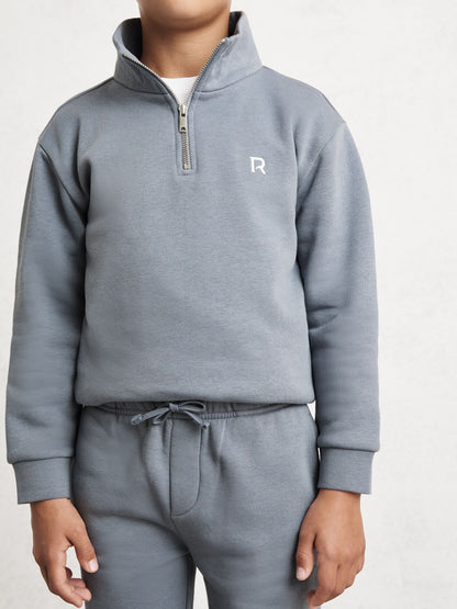 Reiss Airforce Blue Sulley 3-9 yrs Half-Zip Logo Tracksuit Set image 3
