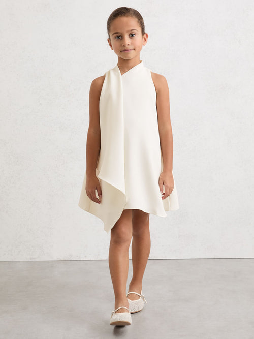Reiss Ivory Zoe 3-9 yrs Draped Sleeveless Shift Dress image 1