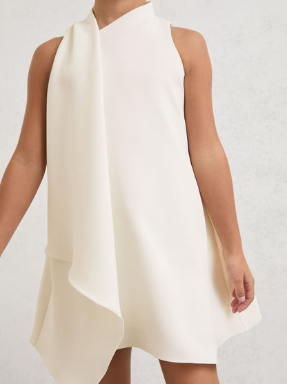 Reiss Ivory Zoe 3-9 yrs Draped Sleeveless Shift Dress image 4