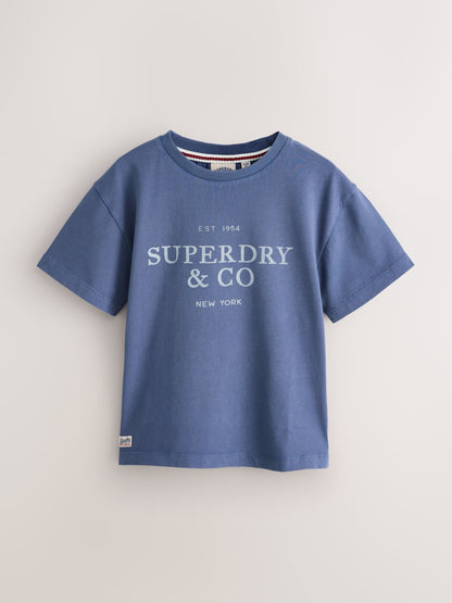 Superdry Green/Blue T-Shirts 3 Pack image 3