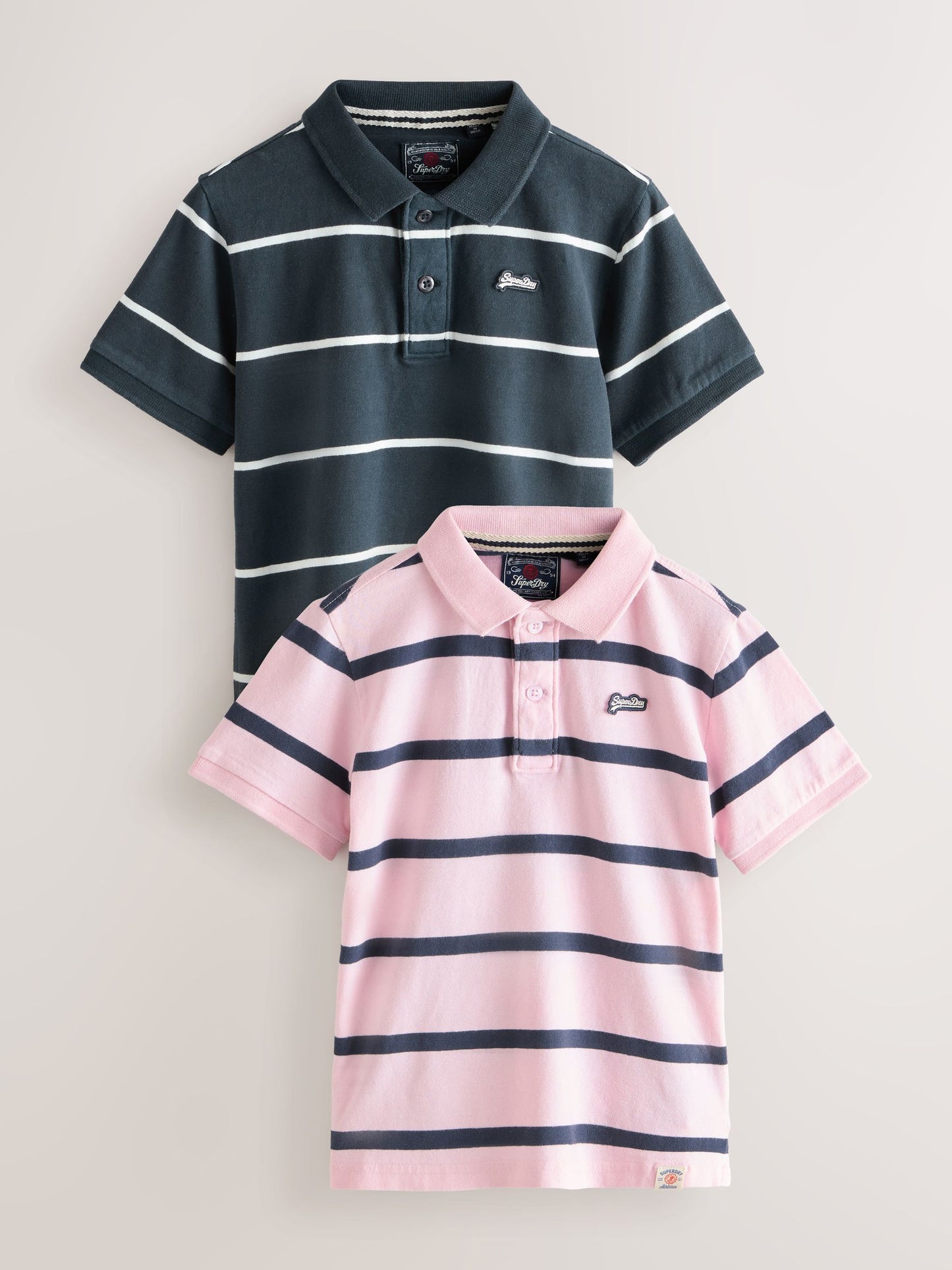 Dsiney Kidz - Superdry Navy/Pink Polo Shirts 2 Pack image 1