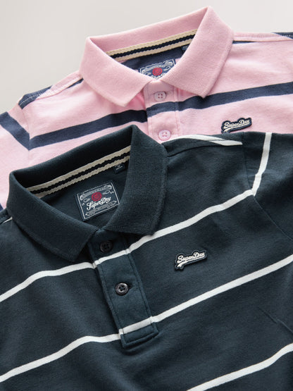 Dsiney Kidz - Superdry Navy/Pink Polo Shirts 2 Pack image 5