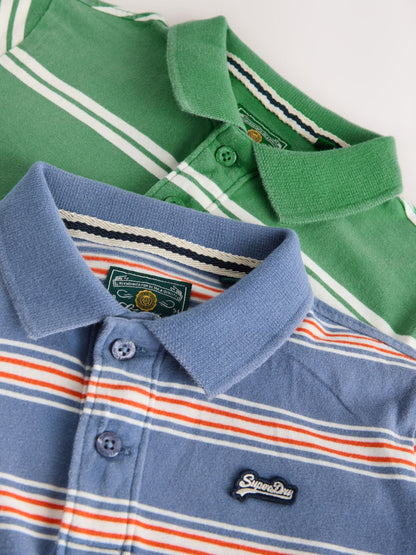 Dsiney Kidz - Superdry Green/Blue Polo Shirts 2 Pack image 8