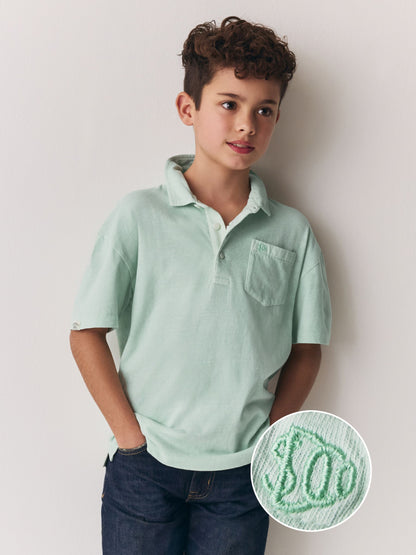 Dsiney Kidz - Superdry Mint Green Linen Blend Polo Shirt image 1