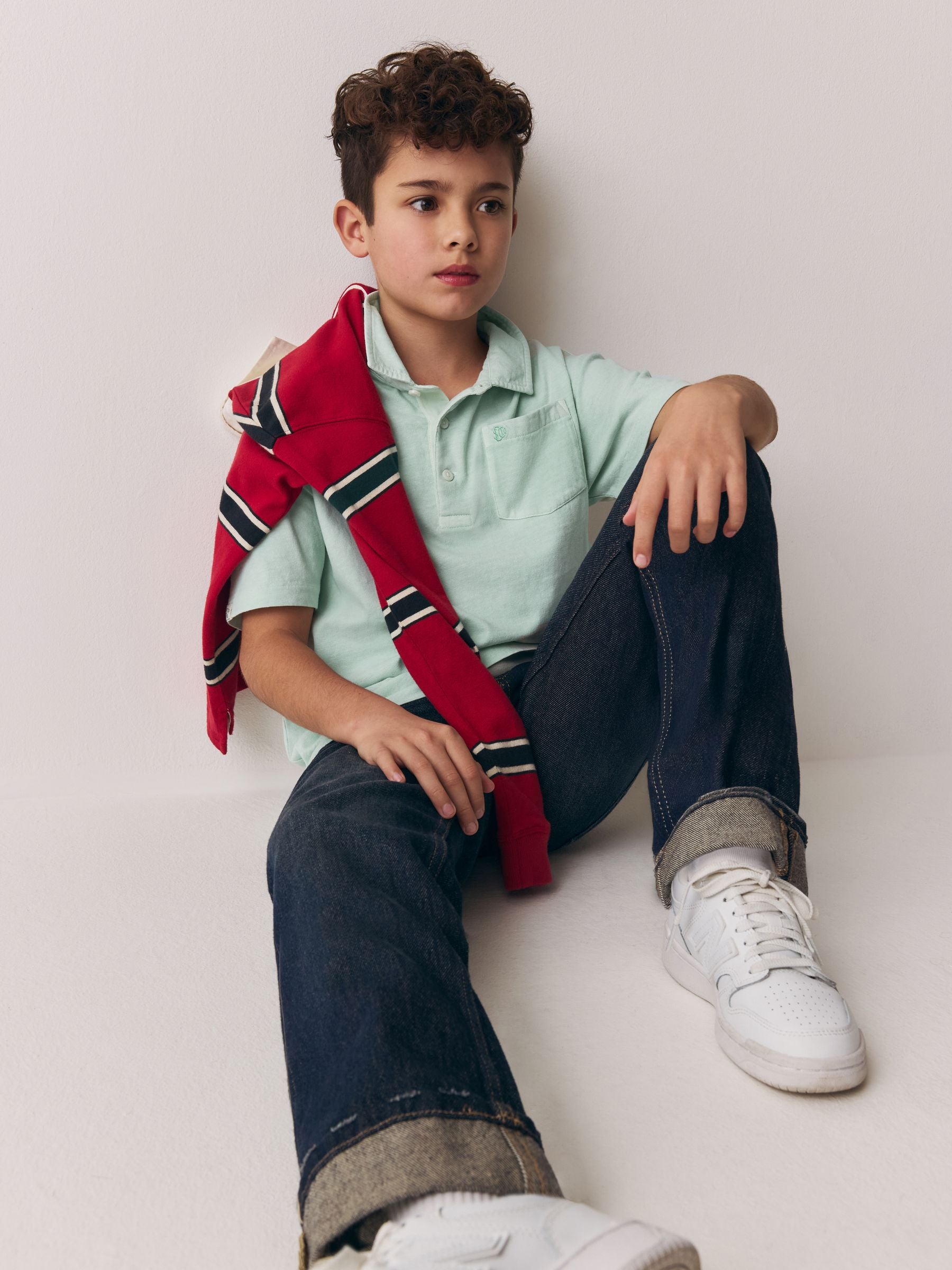 Dsiney Kidz - Superdry Mint Green Linen Blend Polo Shirt image 2