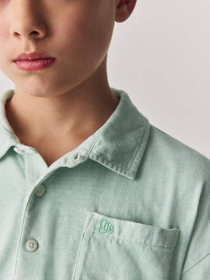 Dsiney Kidz - Superdry Mint Green Linen Blend Polo Shirt image 4