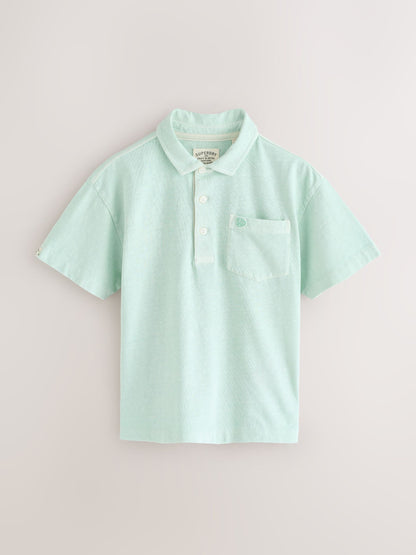 Dsiney Kidz - Superdry Mint Green Linen Blend Polo Shirt image 6