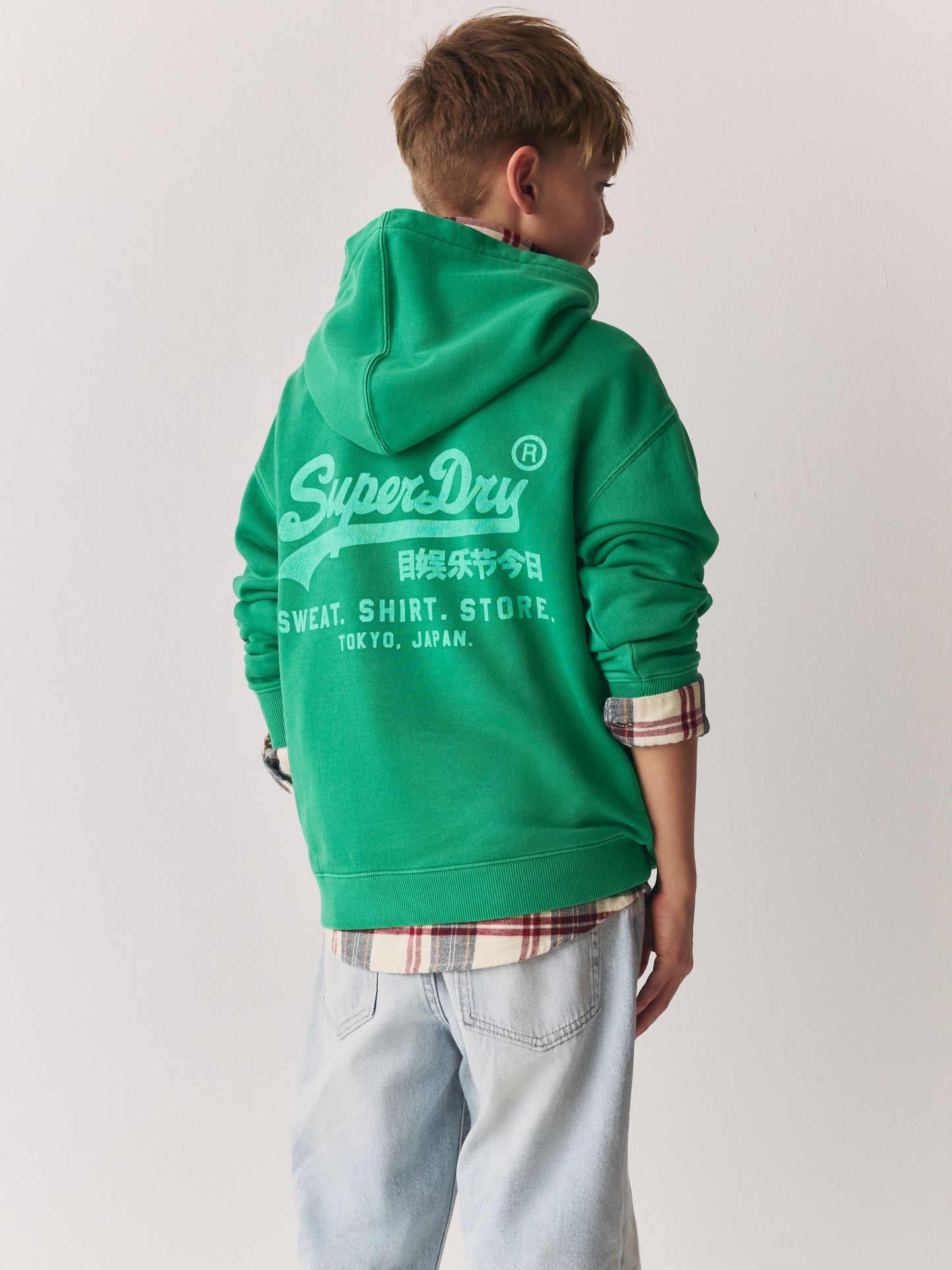 Dsiney Kidz - Superdry Bright Green Logo Hoodie image 1