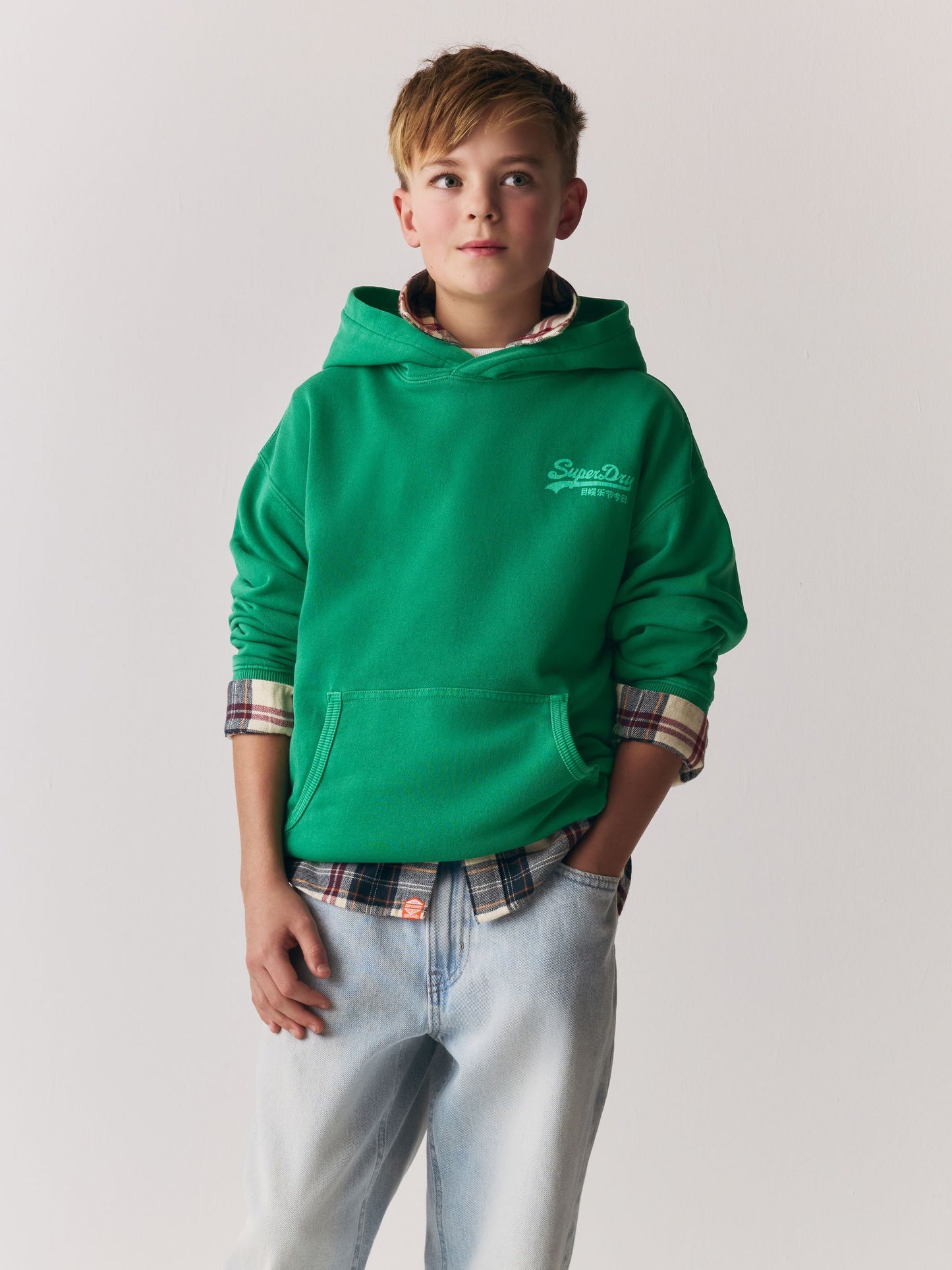 Dsiney Kidz - Superdry Bright Green Logo Hoodie image 2