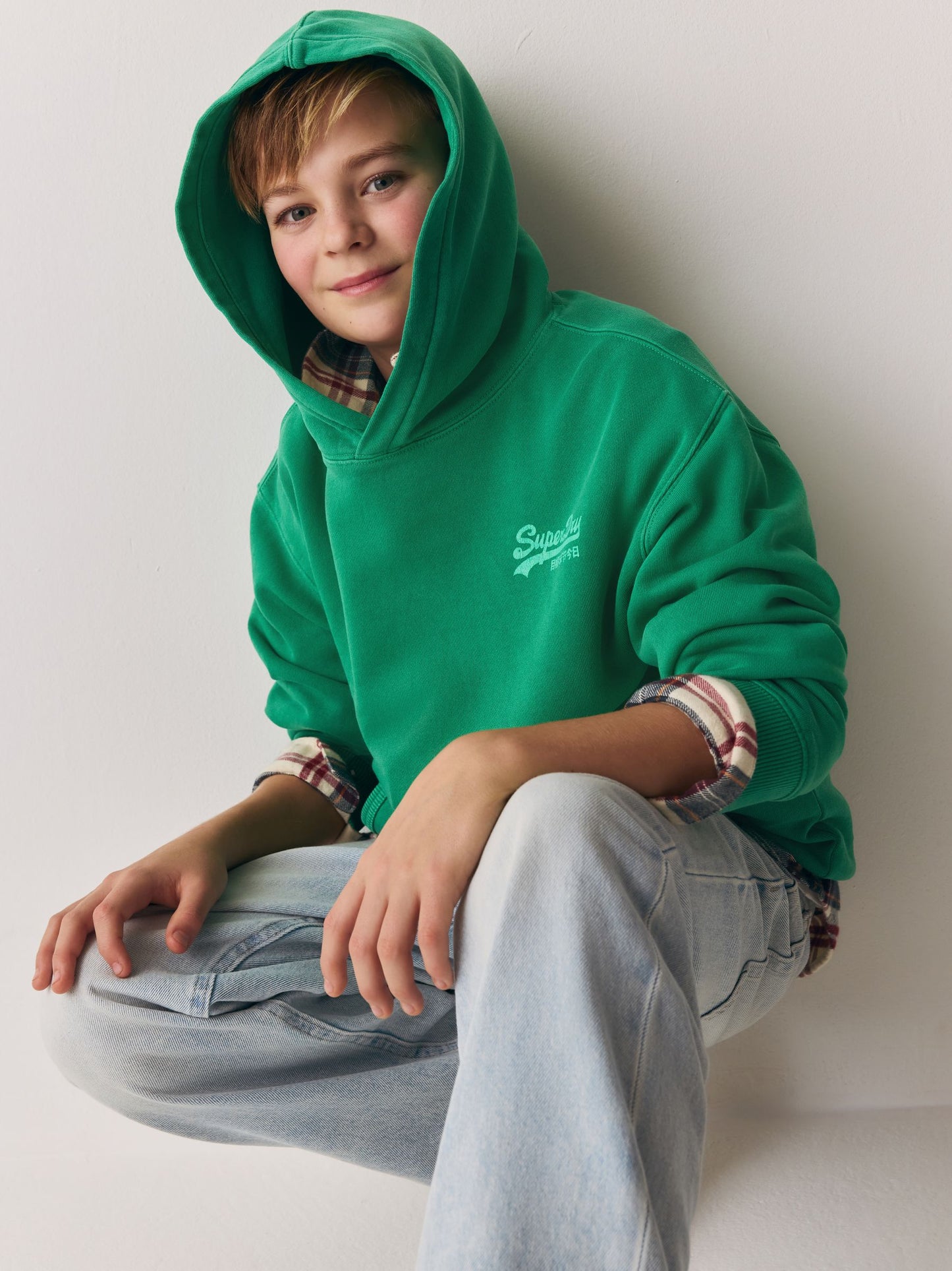 Dsiney Kidz - Superdry Bright Green Logo Hoodie image 3