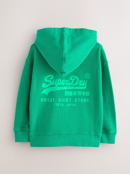 Dsiney Kidz - Superdry Bright Green Logo Hoodie image 8