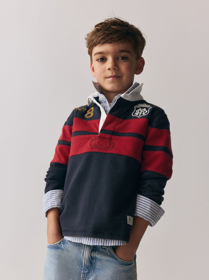 Dsiney Kidz - Superdry Rugby Red/Navy Shirt image 1