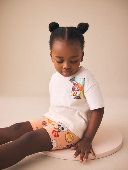 Ecru White Beach Minnie Mouse Cycle Shorts Set (3mths-7yrs) image 3