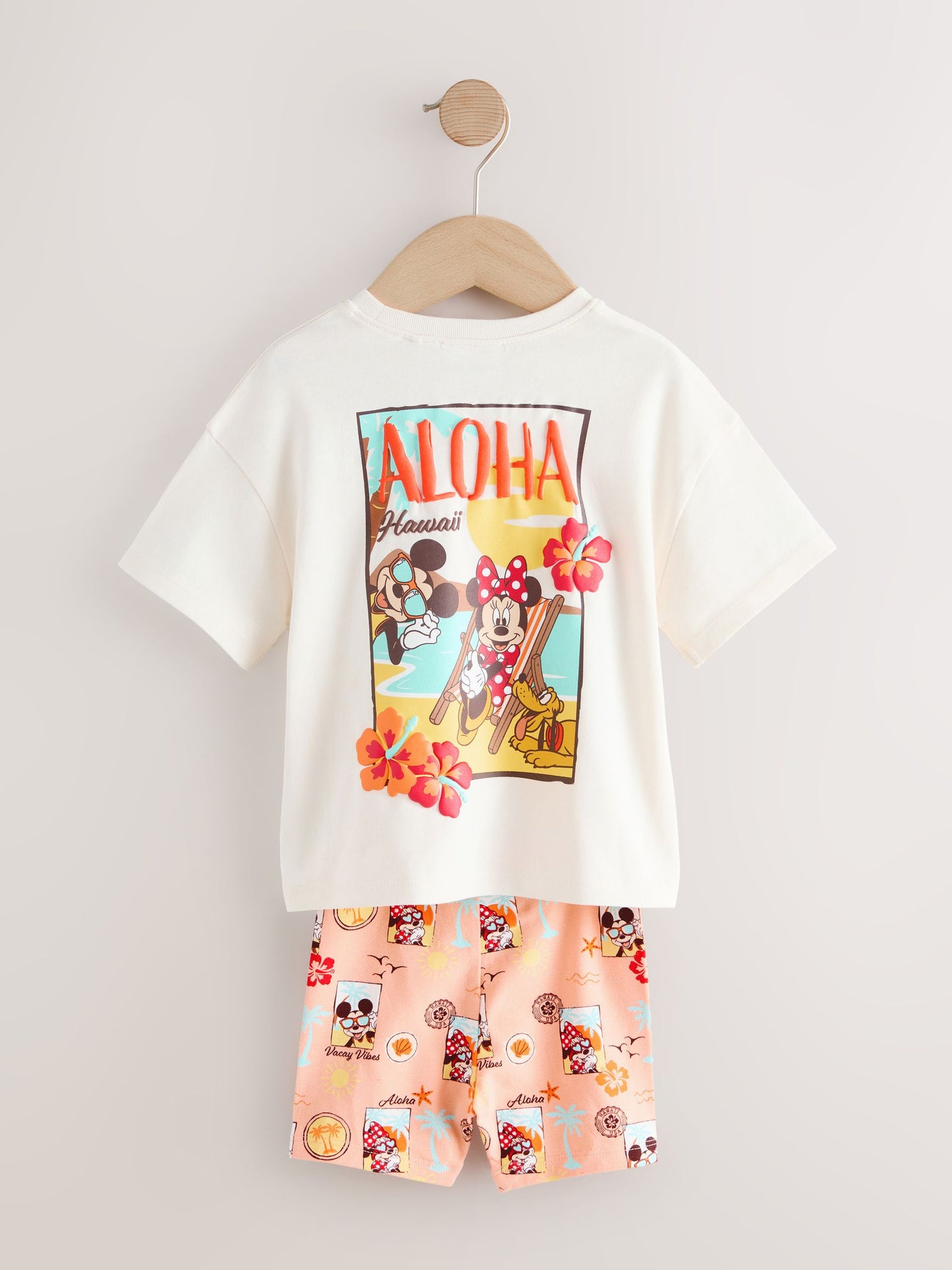 Ecru White Beach Minnie Mouse Cycle Shorts Set (3mths-7yrs) image 7