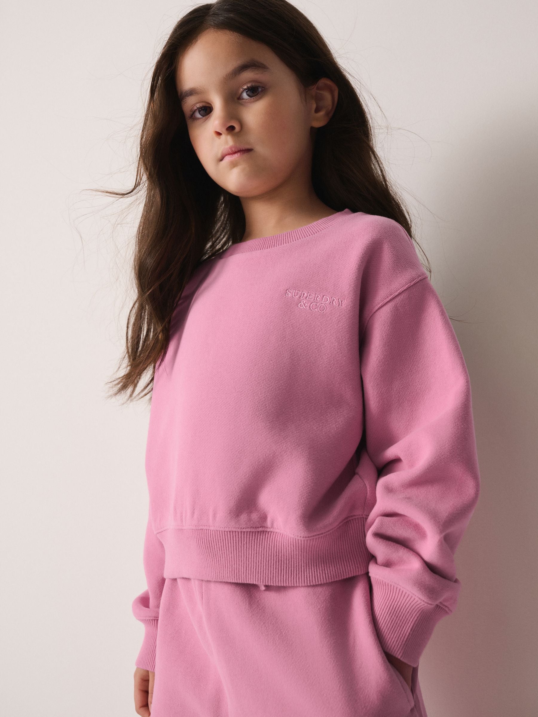 Superdry Pink Sweat Top & Joggers Set image 4